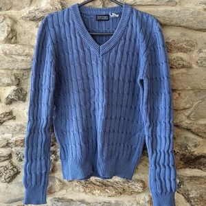 100% Cotton Lands End Cable Knit Sweater Vintage